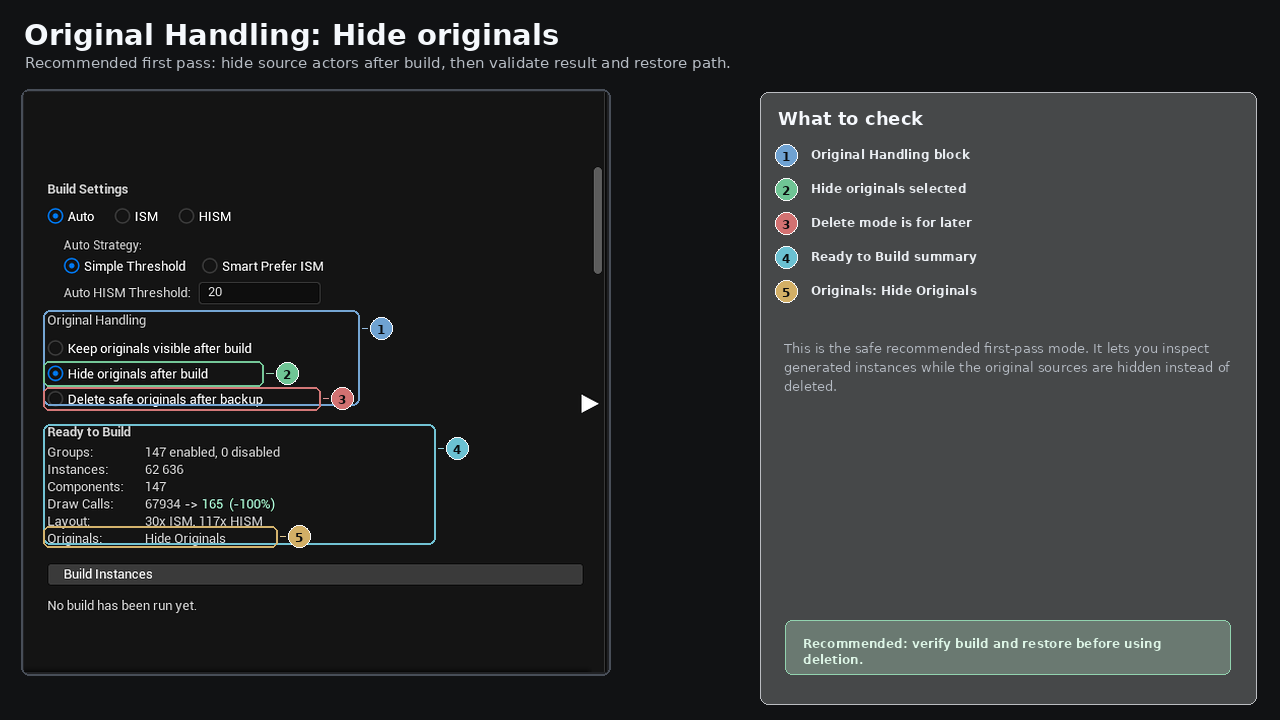 Hide originals after build