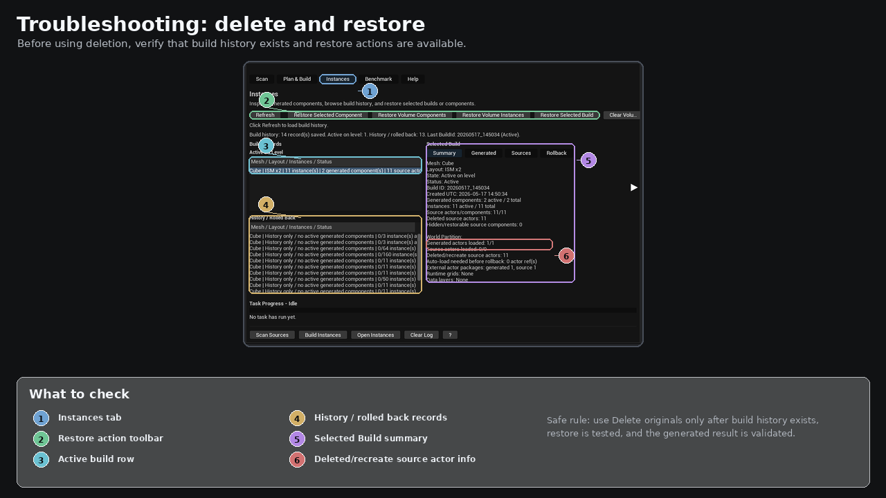 Delete and restore troubleshooting
